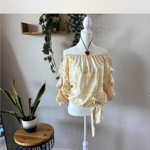 Vince Camuto Yellow Off-Shoulder Top